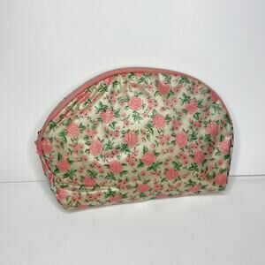 Vintage Pink Rose Makeup Bag